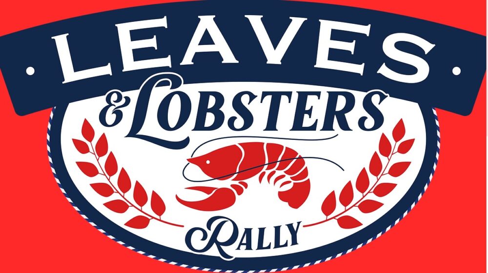 Logo for the Leave Lobsters Rally featuring a red lobster and decorative text.