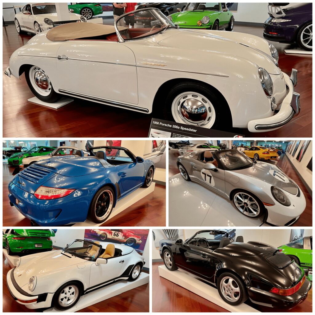 Collage of classic Porsche 356 cars in various colors and settings. Collage of classic Porsche 356 cars in various colors and settings.