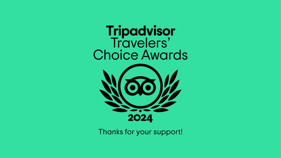 Tripadvisor Travelers' Choice Awards 2024 logo with thank you message.